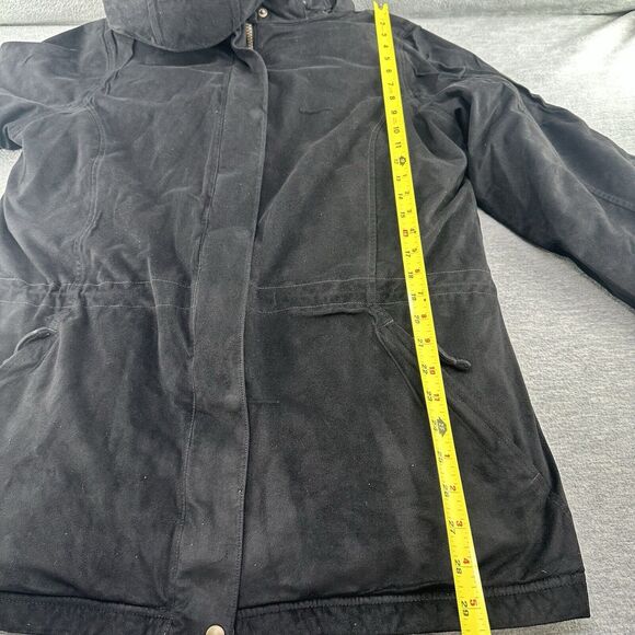 L.L. BEAN - Women's Fleece Lined Primaloft Quilted Hooded Black Coat Size L - Picture 13 of 15